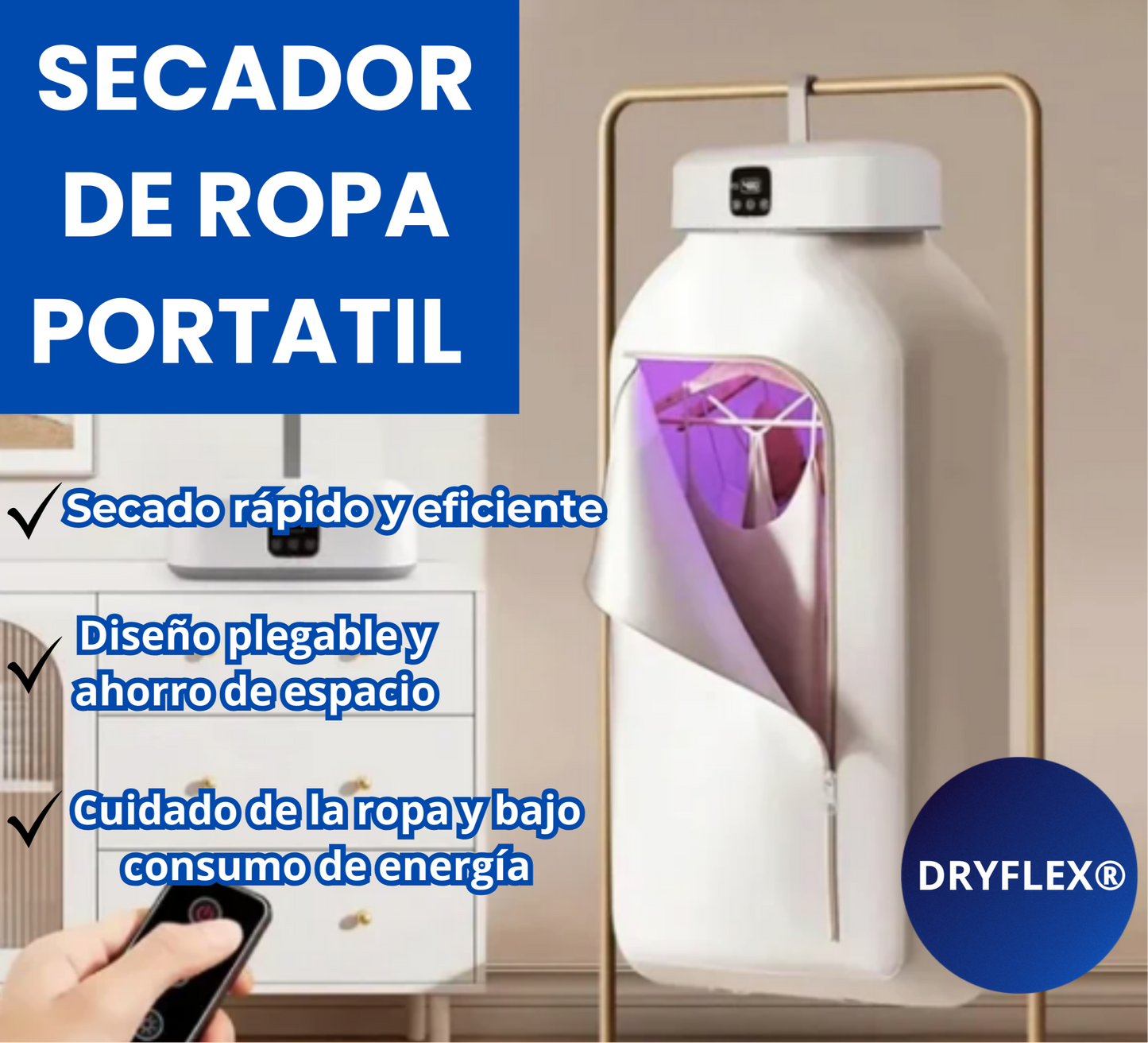 DRYFLEX® SECADOR DE ROPA PORTATIL + ENVÍO GRATIS