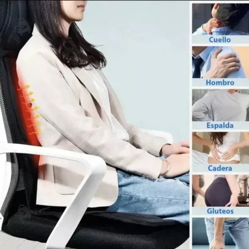 RELAXMAX PRO® SILLA MASAJEADORA + EBOOK "ESTIRAMIENTOS PARA EL DOLOR Y TENSIÓN"