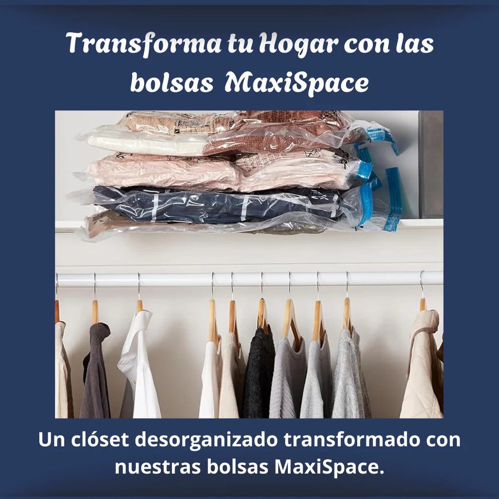Maxispace® - Paquete de 5 bolsas ahorradoras de espacio + bomba de mano + envío gratis 🎁