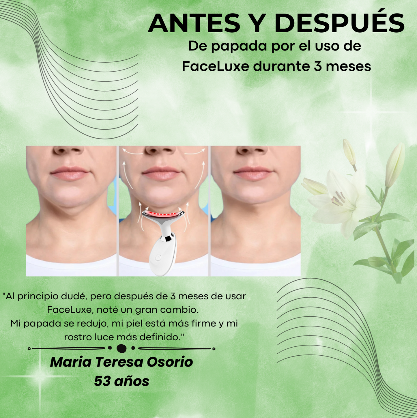 MASAJEADOR FACIAL FACELUXE® CON VIBRACIÓN Y LUZ LED + REGALO DE EBOOK DE MASCARILLAS CASERAS 🎁