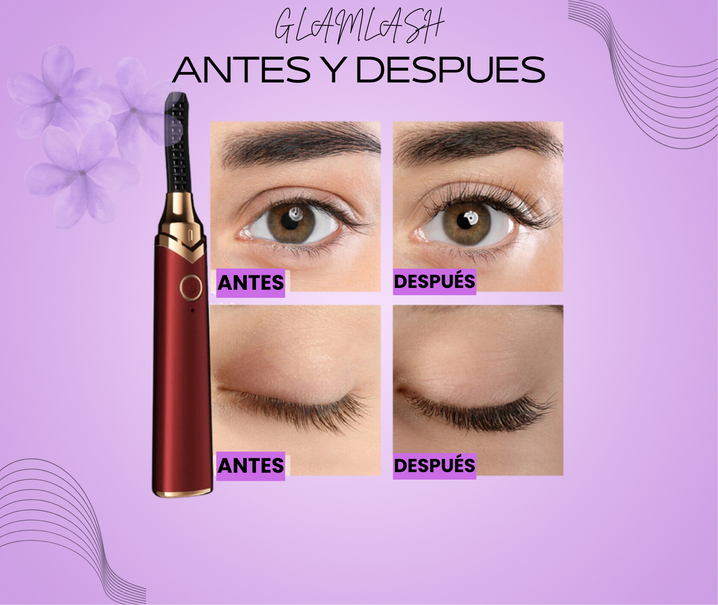ENCRESPADOR ELECTRICO GLAMLASH® + EBOOK"SERUMS NATURALES PARA EL CRECIMIENTO DE PESTAÑAS"
