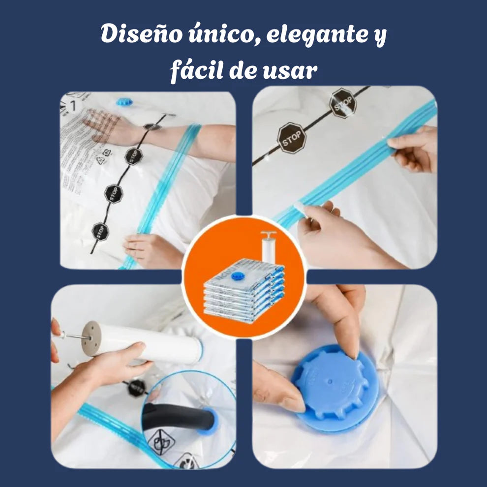 Maxispace® - Paquete de 5 bolsas ahorradoras de espacio + bomba de mano + envío gratis 🎁