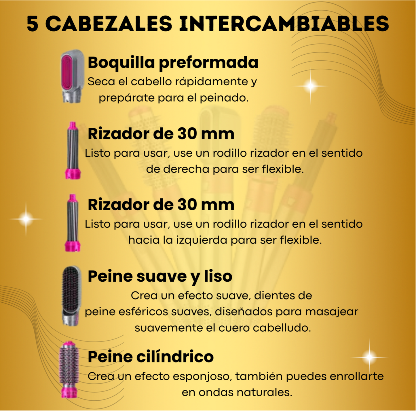 LISSEPRO® CEPILLO ELÉCTRICO DE CABELLO 5 EN 1 + ENVÍO GRATIS + REGALO EXCLUSIVO POR TU COMPRA 🎁