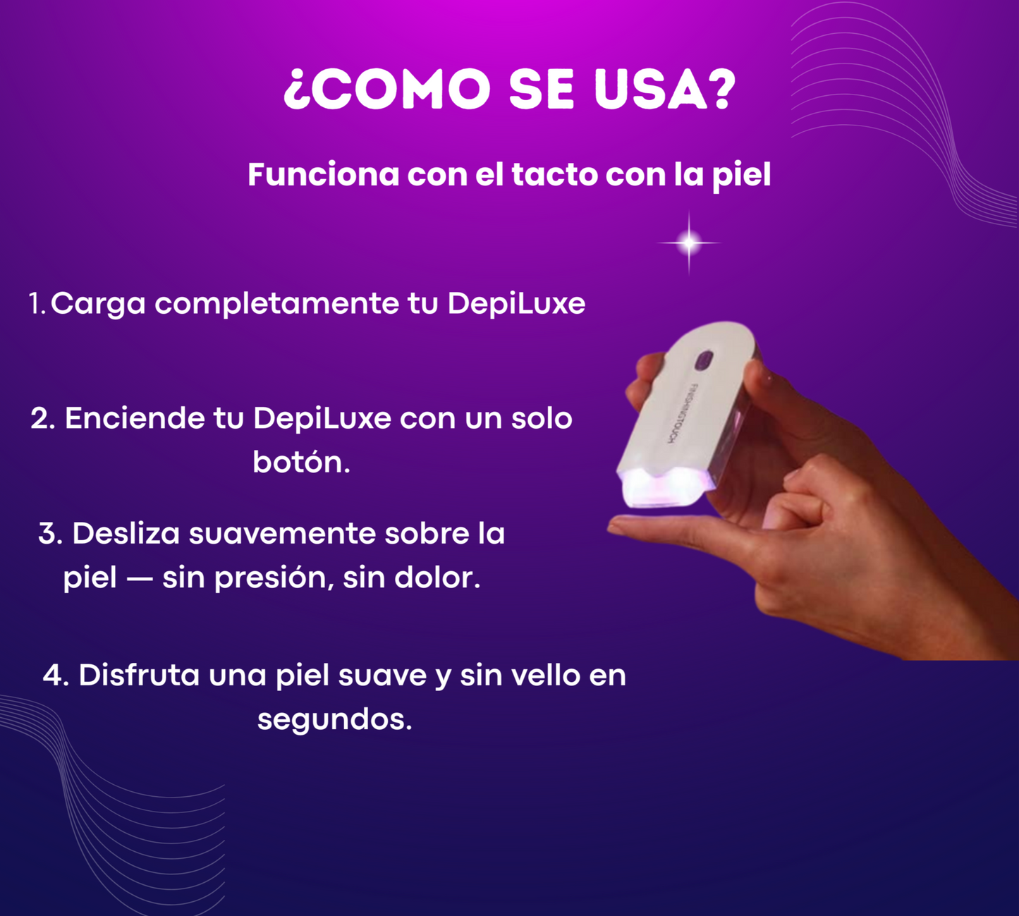 Depiladora DepiLuxe® Quita el vello de raíz y cuida tu piel + Envío gratis 🎁