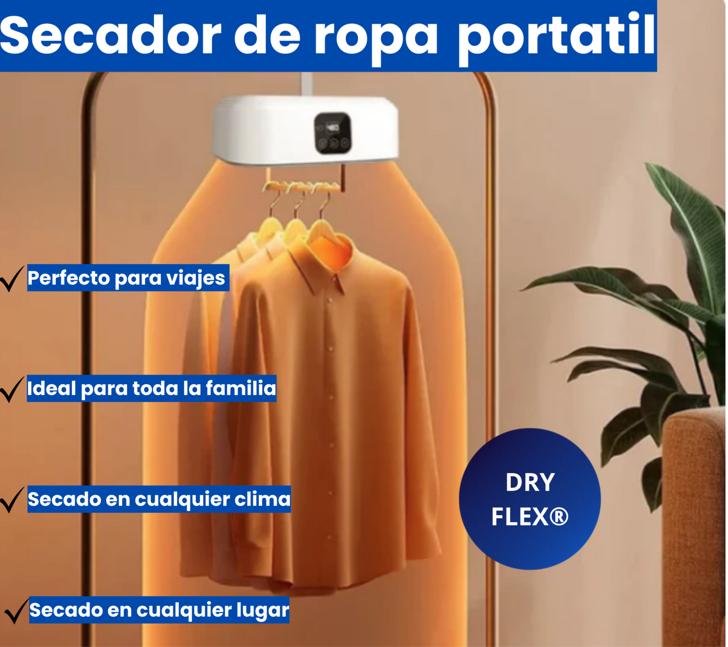 DRYFLEX® SECADOR DE ROPA PORTATIL + ENVÍO GRATIS