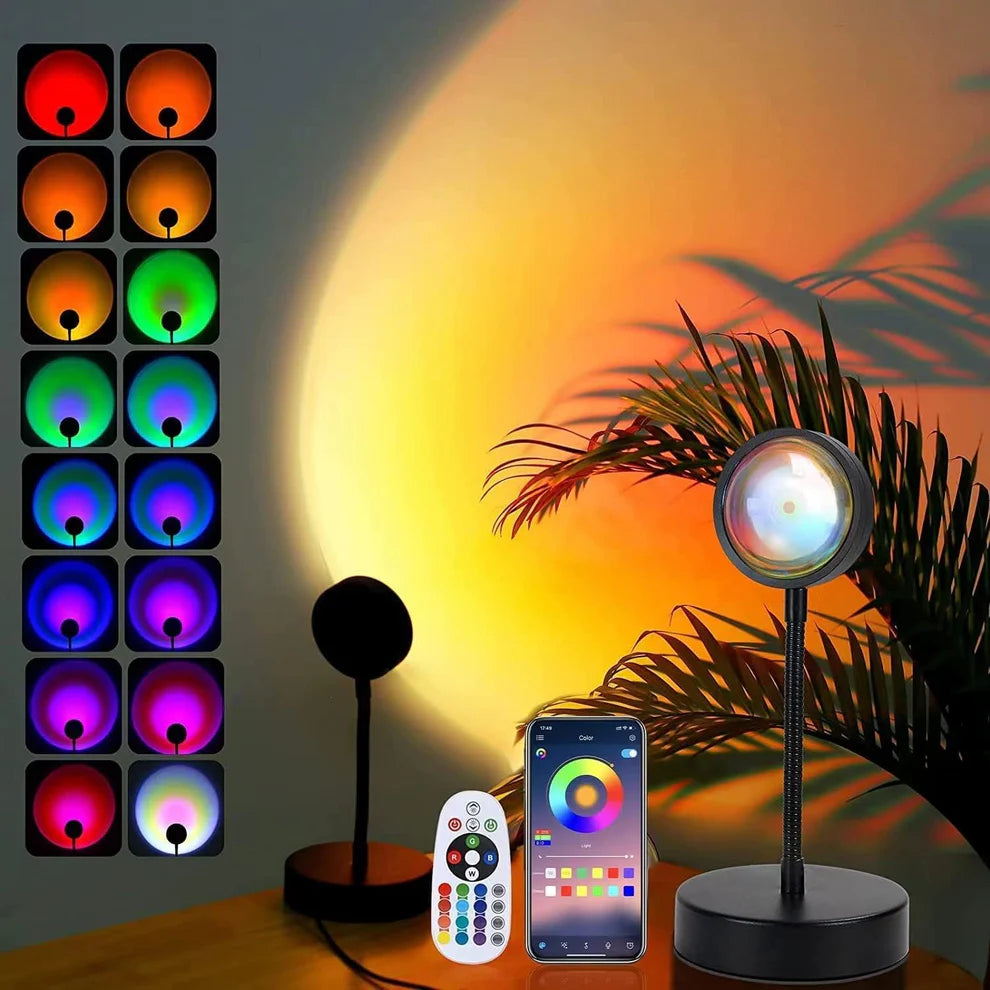 LAMPARA PROYECTORA DE ATARDECERES CON 16 COLORES + ENVÍO GRATIS