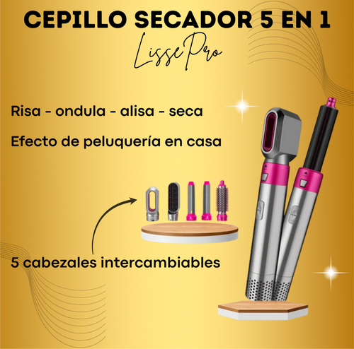 LISSEPRO® CEPILLO ELÉCTRICO DE CABELLO 5 EN 1 + ENVÍO GRATIS + REGALO EXCLUSIVO POR TU COMPRA 🎁